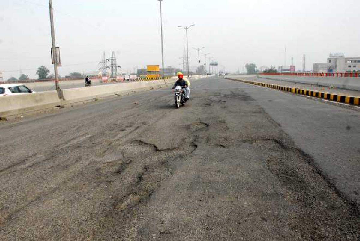 The ground reality on Haryana roads bumpy